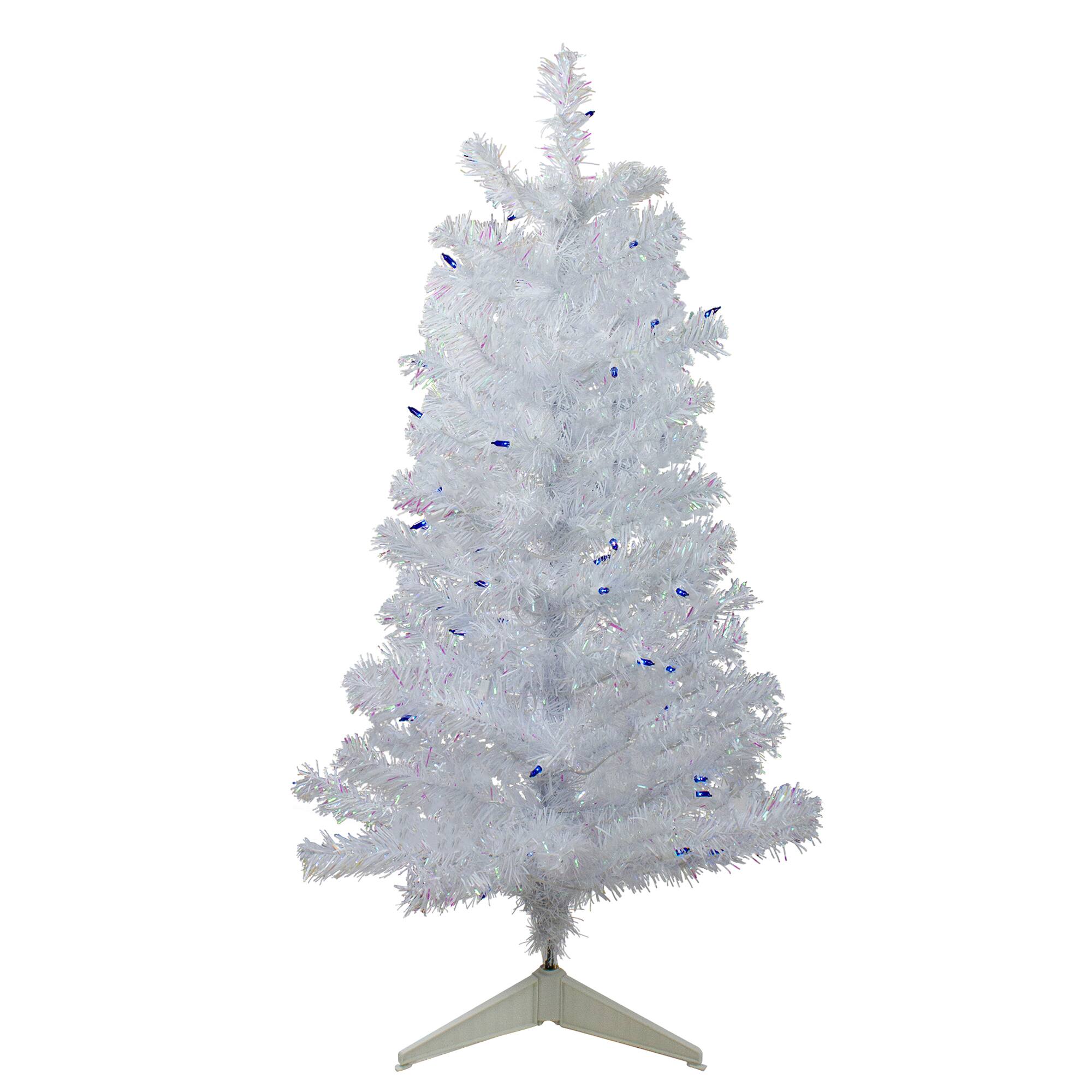 3ft. Pre-Lit White Pine Artificial Christmas Tree, Blue Lights
